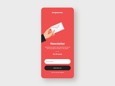 Daily UI 26 - Subscribe - Newsletter