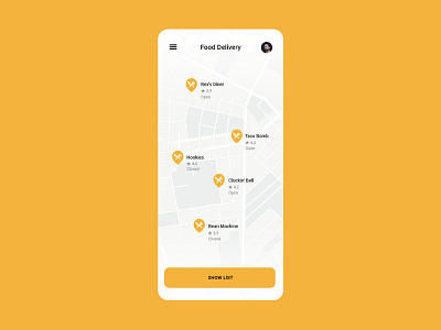 Daily UI 29 - Map - GTA San Andreas food delivery app design flat icon illustration minimal mobile ui ux vector