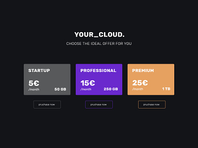 Daily UI 30 - Pricing - Cloud