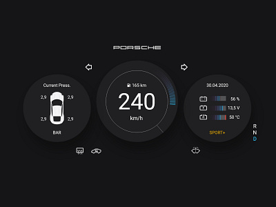 Daily UI 34 - Car Interface car design flat icon interface minimal porsche ui ux vector