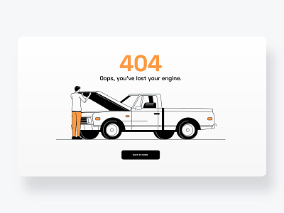 404 Page - Car breakdown app breakdown car design flat illustration minimal ui ux vector web website