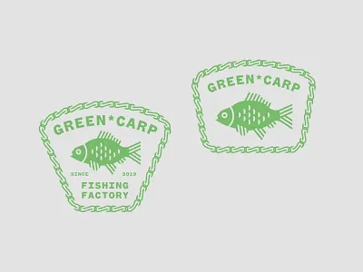 Green Carp Fishing Factory Logo design branding carp design fish fish logo fishing flat illustration illustrator logo minimal typography vector