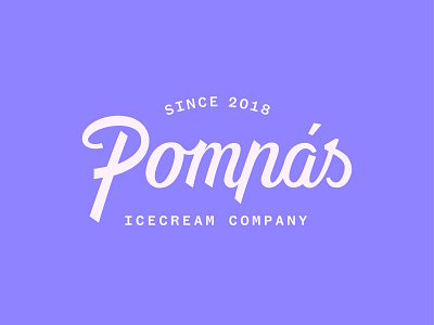 Pompás icecream company logo branding company design flat handlettering ice ice cream icecream lettering logo logotype minimal typography vector