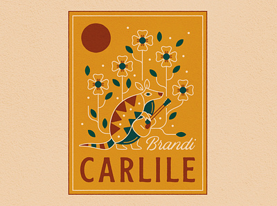 Brandi Carlile band color design flowers gig gig poster graphic graphicdesign illustration illustration art illustrator poster poster design sun texture typography vector