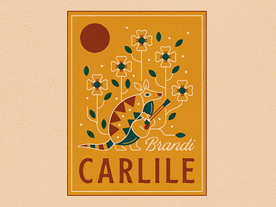 Brandi Carlile band color design flowers gig gig poster graphic graphicdesign illustration illustration art illustrator poster poster design sun texture typography vector