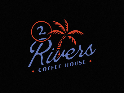 2 Rivers Coffee apparel branding design illustration illustration art logo texture typography vector