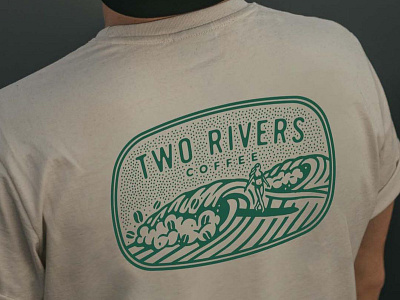 2 Rivers Coffee apparel branding design illustration illustration art logo texture typography vector