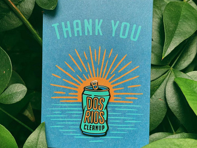 Dos Rios Watershed Cleanup Pin branding design enamelpin illustration illustration art logo texture typography vector
