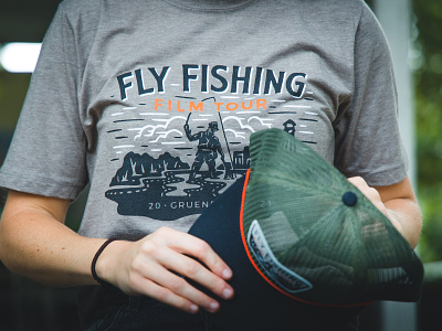 Fly Fishing Film Tour apparel appareldesign branding design film fishing flyfishing illustration illustration art logo shirt shirtdesign texas texture typography vector