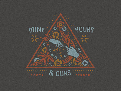 Mine Yours & Ours album albumcover alternative branding clock design flowers hands illustration illustration art logo music texture typography vector vinyl