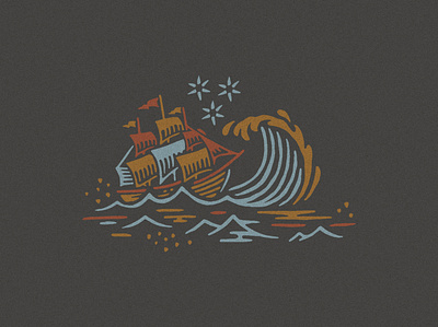 All Aboard album album art albumcover branding color design illustration illustration art logo music sailing sea ship sinking ship texture typography vector waves