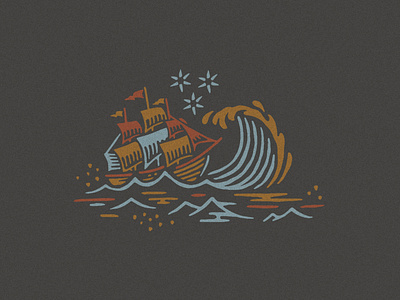 All Aboard album album art albumcover branding color design illustration illustration art logo music sailing sea ship sinking ship texture typography vector waves
