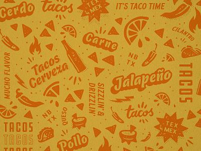 Taco Pattern branding color design food illustration illustration art logo mexican mexican food spice tacos texture typography vector