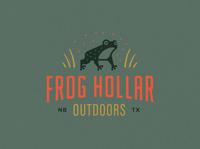 Frog Hollar Outdoor apparel appareldesign branding design frog hill country illustration illustration art logo nature outdoor outfitter river texas texture tshirt typography vector
