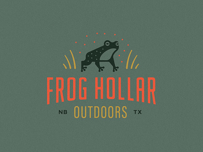 Frog Hollar Outdoor apparel appareldesign branding design frog hill country illustration illustration art logo nature outdoor outfitter river texas texture tshirt typography vector