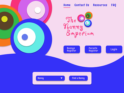 The Nanny Emporium creative design header illustration nanny socail network ui web design