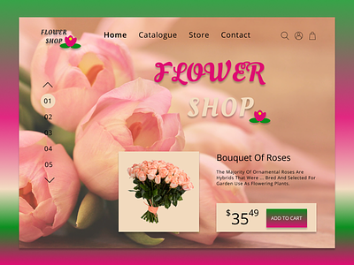 Flower Shop creative design flower font internet store landing page logo shop shot ui ux web design