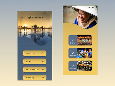 Explore Vietnam creative design font mobile app mobile design travelling ui ux vietnam