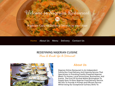 Nigerian Online Restaurant design figma font ui ux web design