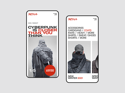 Cyberpunk Fashion clothes concept design e commerce e shop fashion figma flat minimal ui ux uxui web website