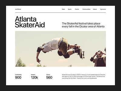 Just Skate concept design flat minimal skate skateboard sport site ui ux uxui web website