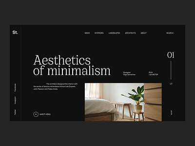 Interior Magazine concept design interior minimal minimalism ui ux uxui web