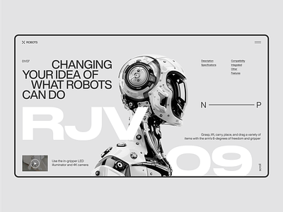 X-Robots concept cyber cybernetics design future minimal robotics robots technic ui ux uxui web