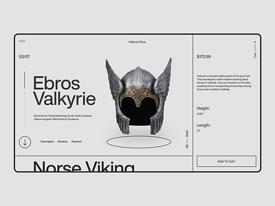 Valkyrie Shop archeology concept design e comerce graphic design helvetica minimal minimalism museum shop ui ux uxui viking viking shop web web design