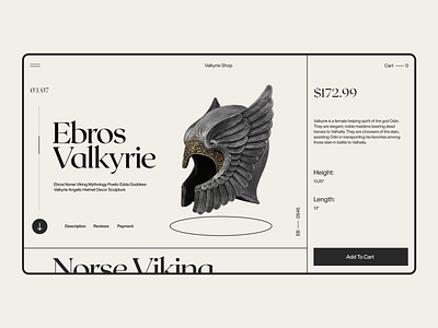 Valkyrie Shop v.1.2 archeology concept design e comerce figma graphic design illustration minimal minimalism ui ux uxui viking viking site web