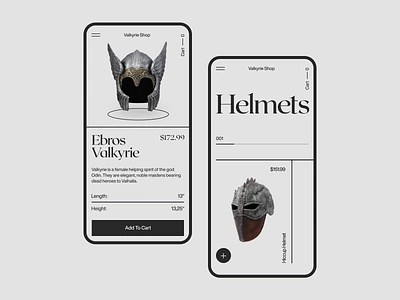 Valkyrie Shop Mobile antiquity archeology concept design e comerce graphic design minimal mobile mobile e comerce mobile ui museum ui ux uxui viking viking shop web