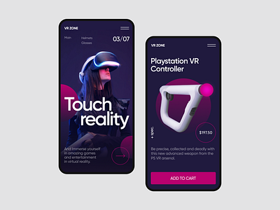 VR Zone Mobile concept design game gaming graphic design minimal mobile mobile ui playstation playstation vr technologies ui ux uxui vr web
