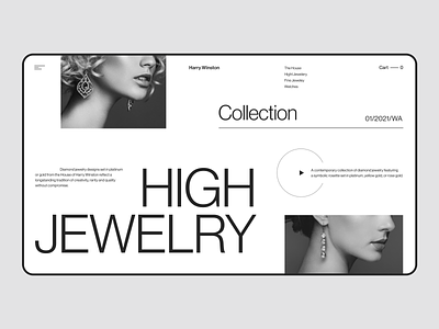 Jewelry Collection Harry Winston Light concept deamond design e comerce graphic design h harry winston helvetica jewelry jewelrydesign minimal ui ux uxui web web design