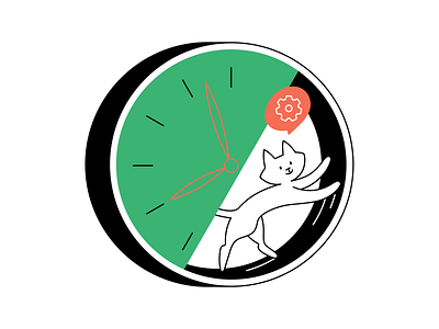 Test illustration for Yandex Praktikum cat color flat icon illustration pic vector walk watch web