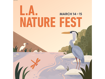 LA Nature Fest- Square animals birds california design editorial illustration illustration nature science travel vector wildlife