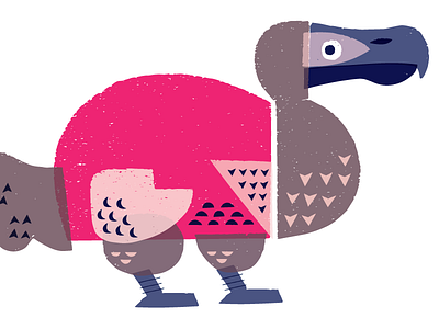 Hot Pink Dodo animals branding color illustrated animals illustration logo design pink vector illustration