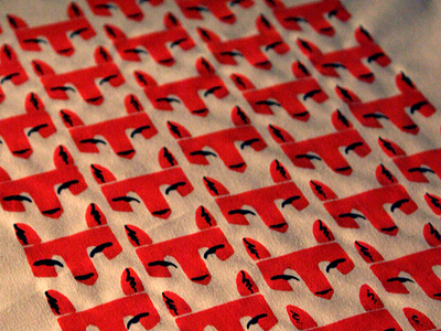 Silk-screening Ethiopian wolves animal pattern animal print design hand printed fabric illustrated pattern illustration screen printing silk screen silkscreen textile textile pattern