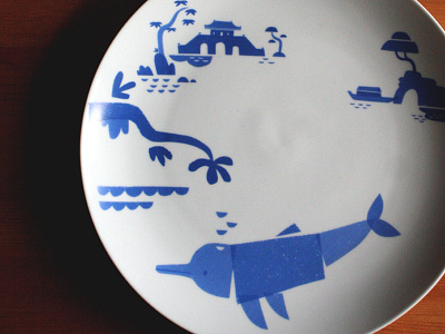 Chinese River dolphin plate
