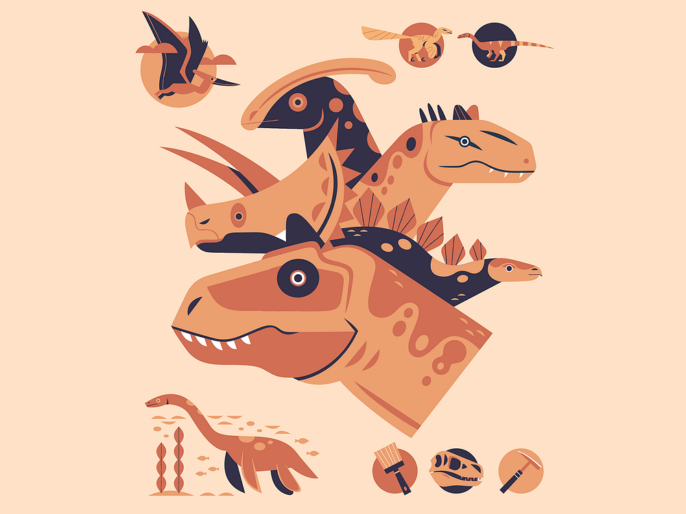 Dinosaurs by Alexander Vidal on Dribbble