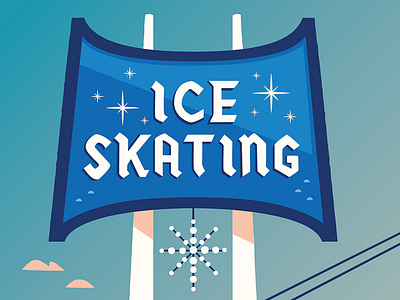 Ice Skating design graphic design hand lettering illustration lettering los angeles typography vintage signs vintage typography