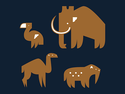 La Brea Tarpits Icons animals branding graphic design icon design icons identity illustration logo design mammoth museum natural history museum prehistoric