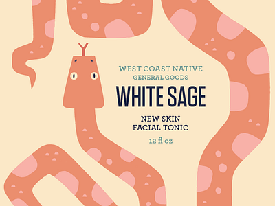White Sage Facial Tonic animals bath and body california design graphic design illustration los angeles nature packaging packaging design skincare snake