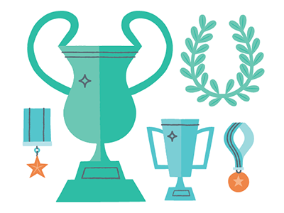 HR Cloud Web Illustration awards business editorial illustration icon design icons illustration trophy