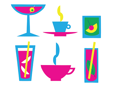 Coffee and Cocktails alcohol cocktails coffee design graphic design icon design icons illustration