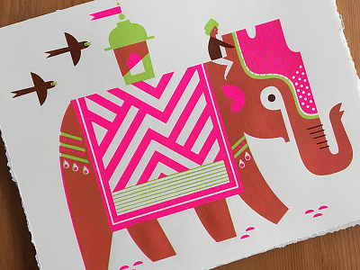 Elephant Parade design illustration india pattern screenprint screenprinting travel travel illustration