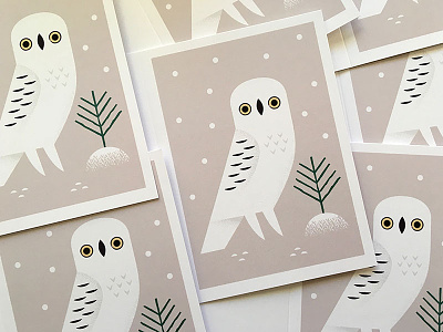 Snowy Owl animals bird christmas christmas cards design holiday illustration owl