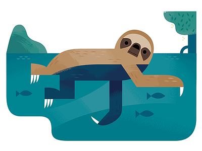 Sloth animals design illustration nature sloth south america spot illustration vector wildlife