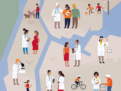 Collaboration and Community Map community icon icon design illustrated map illustration map map design medical