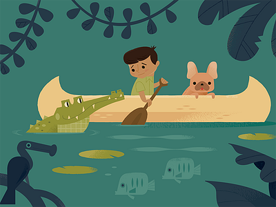 Caimans and Canoes by Alexander Vidal on Dribbble