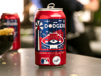 LA Dodgers, Budweiser for Major League Baseball baseball beer branding california design food and drink food branding icon design illustration los angeles packaging