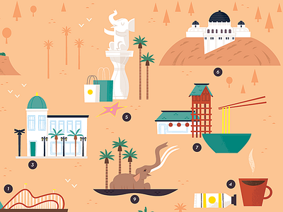 Uber: Los Angeles california hollywood icon design illustrated map illustration los angeles map travel